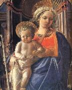 Details of Madonna and Child with Angels,St Frediano and St Augustine Fra Filippo Lippi
